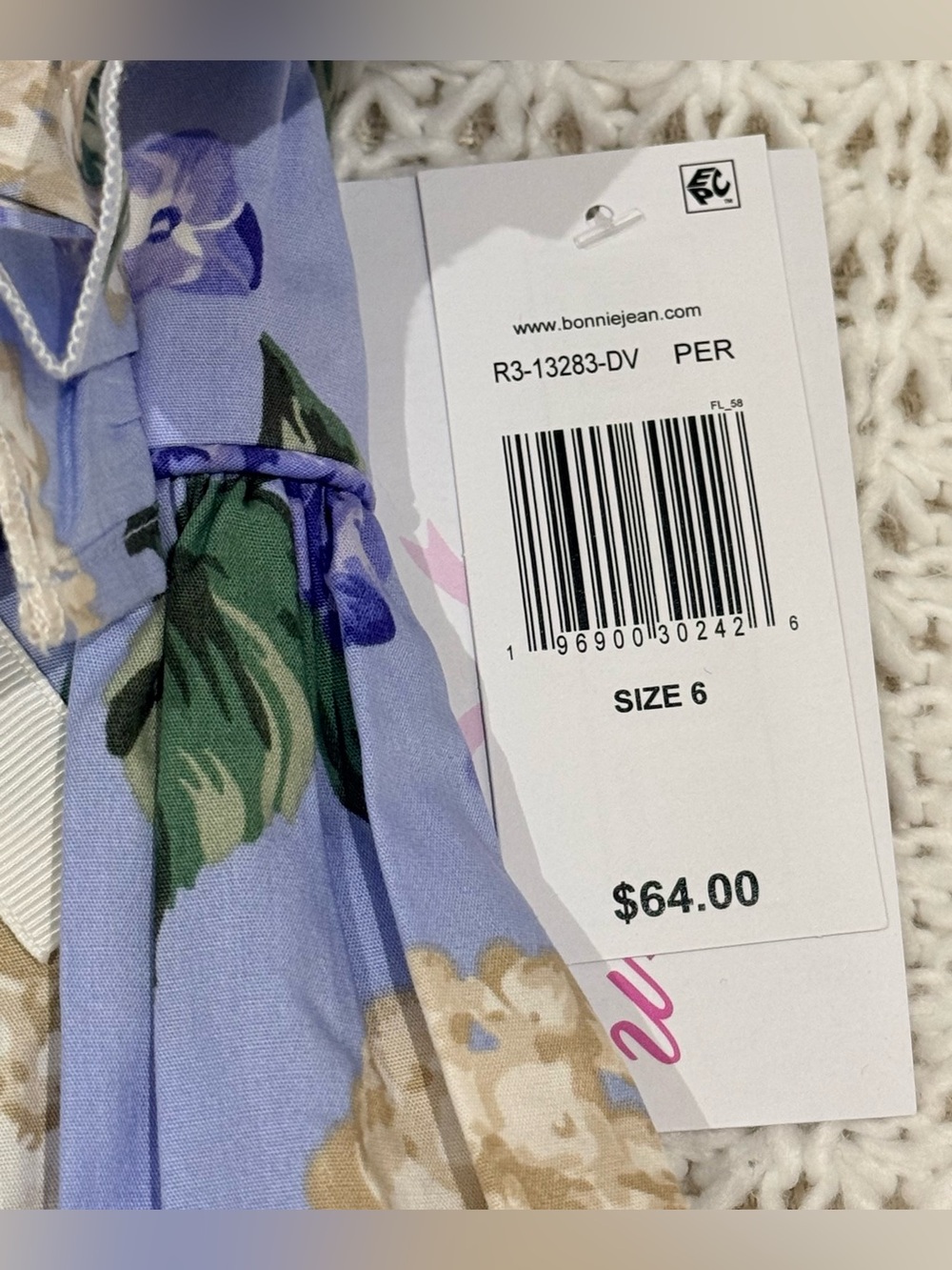 Bonnie Jean Little Girls Sleeveless Flutter Fit + Flare Dress in hydrangea Sz 6 - Picture 4 of 7